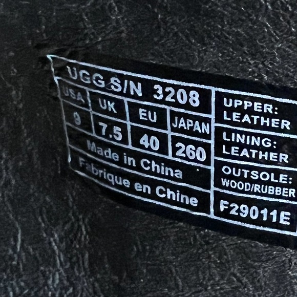 Ugg Clogs Leather Wooden Heels Jolene Stud Size 9 Shearling Sliver - Picture 8 of 13